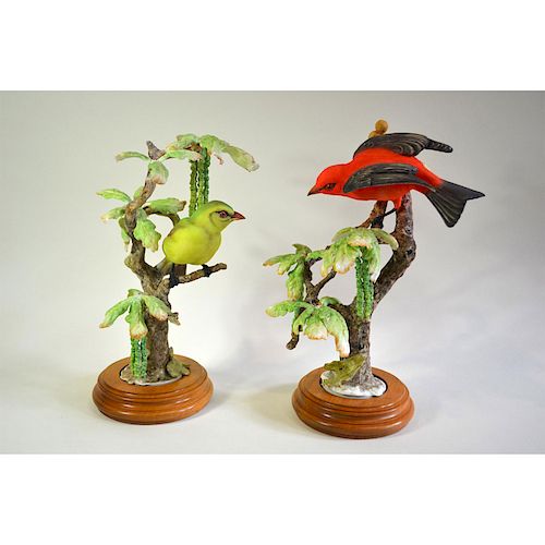 ROYAL WORCESTER SCARLET TANAGERS 39b5f3