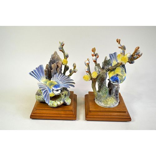 ROYAL WORCESTER BLUE TIT AND PUSSY 39b607