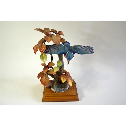 ROYAL WORCESTER KINGFISHER AND