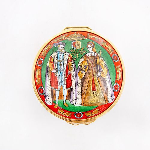 HALCYON DAYS ENAMEL BOX QUEEN MARY 39b66a