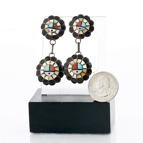 NATIVE AMERICAN ZUNI SILVER SUNFACE