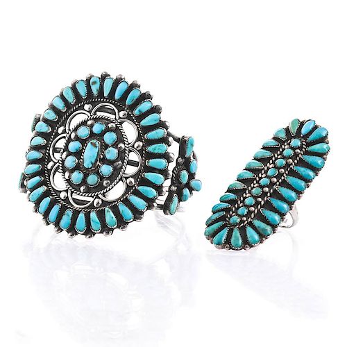 NATIVE AMERICAN SILVER, TURQUOISE