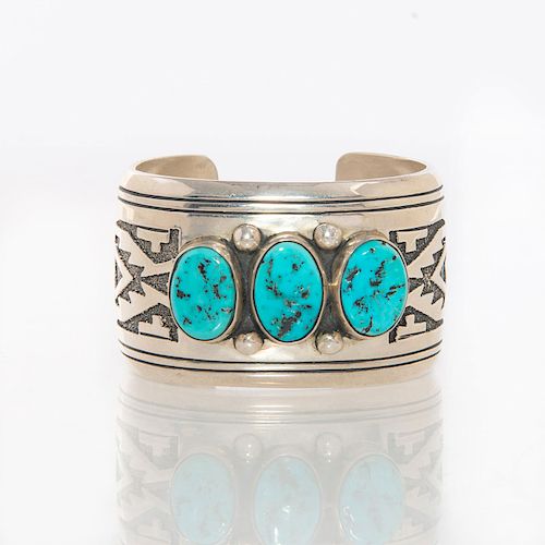 THOMAS SINGER NAVAJO SILVER TURQUOISE 39b79d