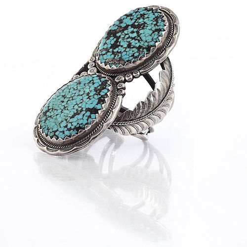 NAVAJO TURQUOISE AND SILVER DOUBLE 39b803