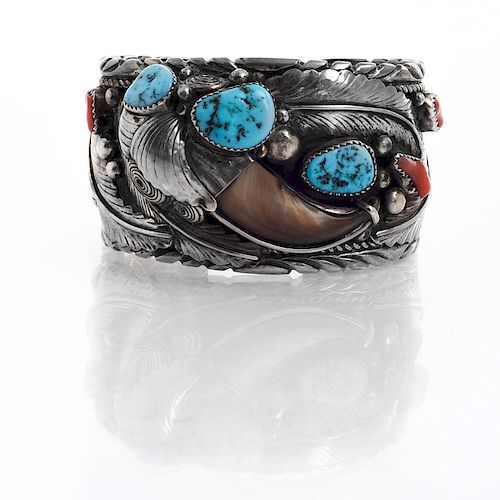 HANDMADE NAVAJO SILVER, TURQUOISE,