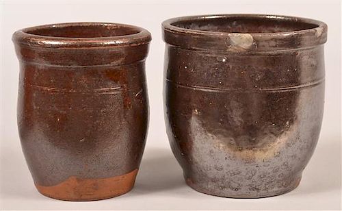 TWO 19TH CENTURY GLAZED REDWARE