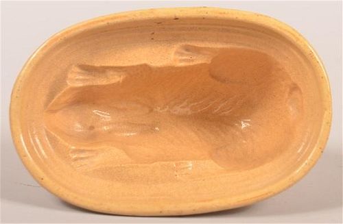 YELLOWWARE RABBIT FORM FOOD MOLD Yellowware 39b898