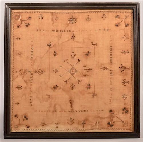 PA 1795 FOUR WAY CROSS STITCH SAMPLER 39b8a0