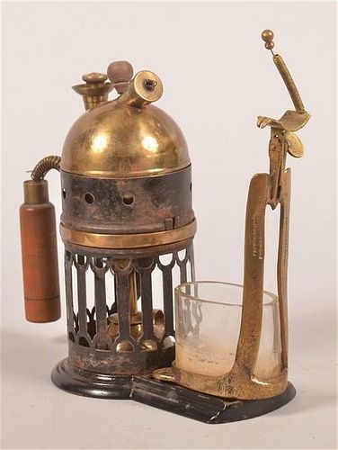 BRASS AND IRON EARLY PHARMACIST VAPORIZER.Brass