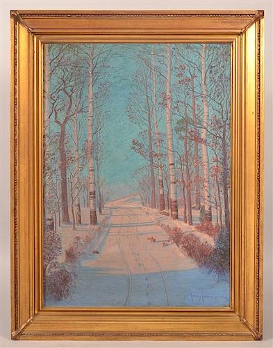 SVEN SVENDSEN WINTER ROAD OIL ON 39b8f9