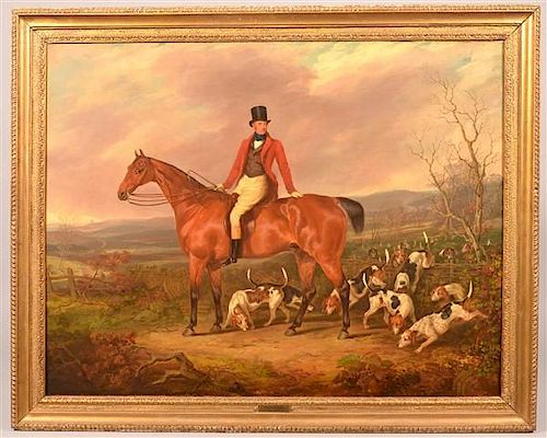 FOX HUNT SCENE OIL PAINTING ATTRIBUTED