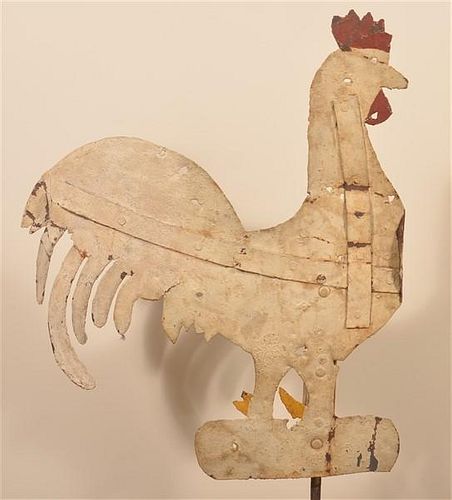 PAINTED SHEET IRON ROOSTER SILHOUETTE