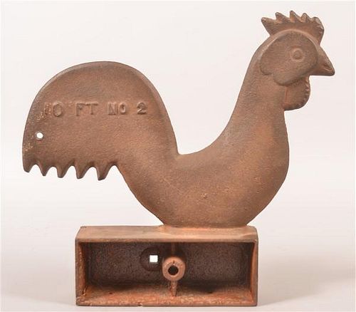 ANTIQUE CAST IRON ROOSTER WINDMILL 39b94f