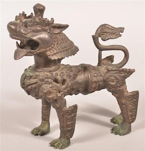 VINTAGE CHINESE BRONZE FOO DOG 39b969