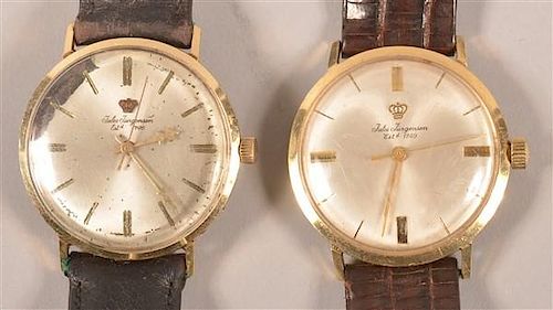 TWO VINTAGE JULES JERGENSEN 14K MENS