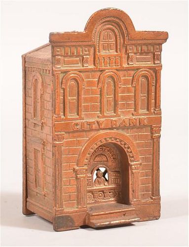 CAST IRON CITY BANK WITH TELLER 39b9c1