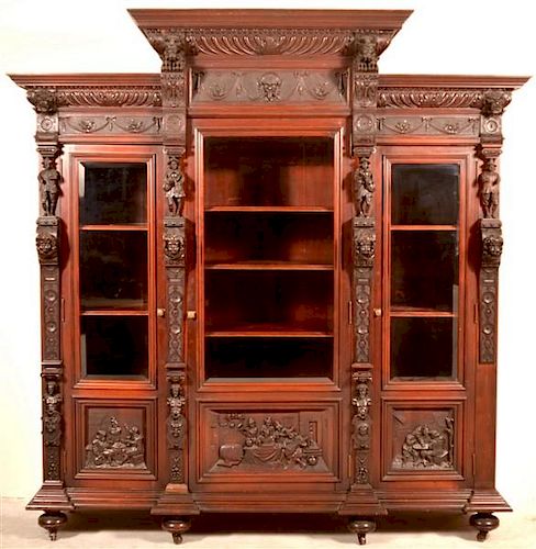 19TH CENTURY HIGHLY CARVED MAHOGANY 39ba75