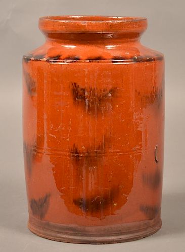 PA 19TH CENTURY MOTTLE GLAZED REDWARE 39bab4