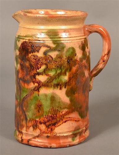 REDWARE PITCHER ATTRIBUTED TO J. EBERLY