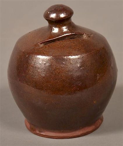 19TH CENTURY GLAZED REDWARE BANK.19th