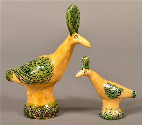 2 SUSAN CAMPBELL REDWARE BIRD WHISTLES Two 39baed