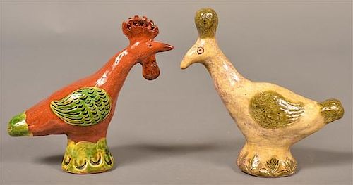 5 SUSAN CAMPBELL REDWARE BIRD WHISTLES Two 39baf0