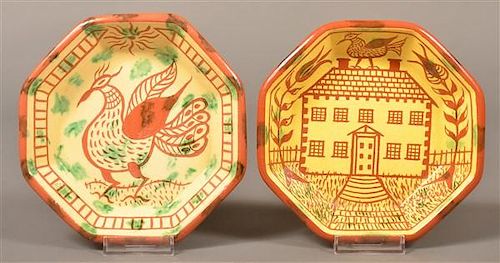 2 JAMES SEAGREAVES POTTERY OCTAGONAL