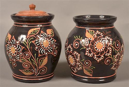 TWO BREININGER POTTERY 2010 DECORATED