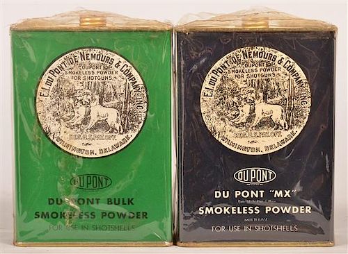 TWO VARIOUS DU PONT SMOKELESS POWDER 39bb3e