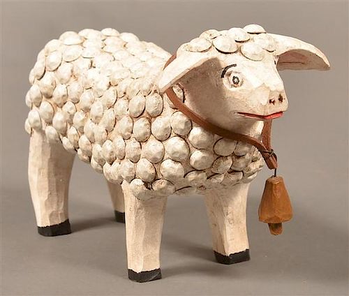 STRAWSER FOLK ART FIGURE OF A SHEEP 39bb71