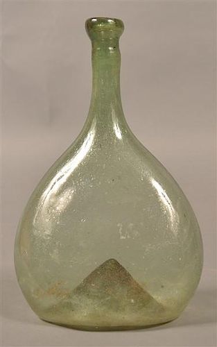 EARLY BLOWN EMERALD GREEN GLASS