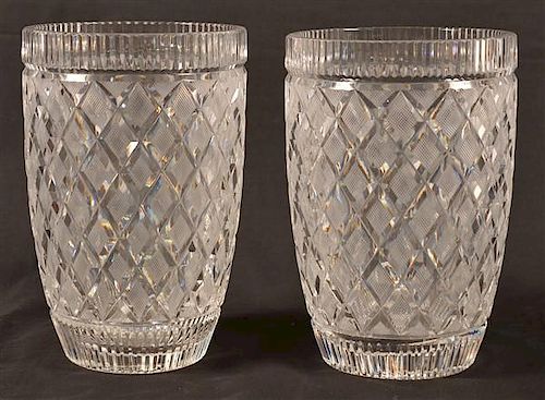 PAIR OF WATERFORD CUT CRYSTAL VASES.Pair