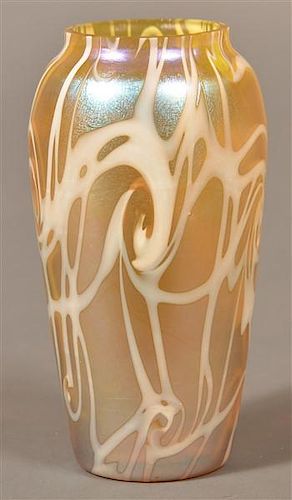 DURAND GOLD IRIDESCENT ART GLASS VASE.Durand