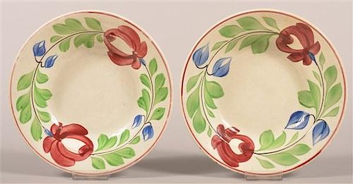 2 LATE ADAMS ROSE IRONSTONE CHINA SOUP