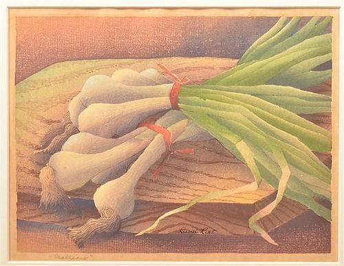 LUIGI RIST SCALLIONS COLOR WOODCUT 39bc48