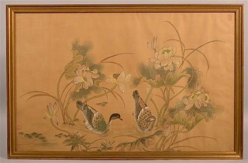 LARGE VINTAGE JAPANESE PAINTING