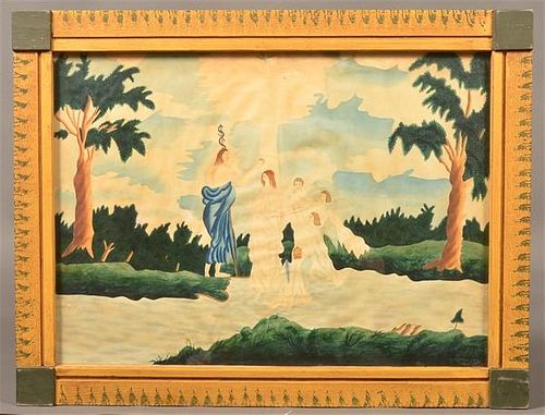 19TH CENT RELIGIOUS SCENE WATERCOLOR 39bc6f