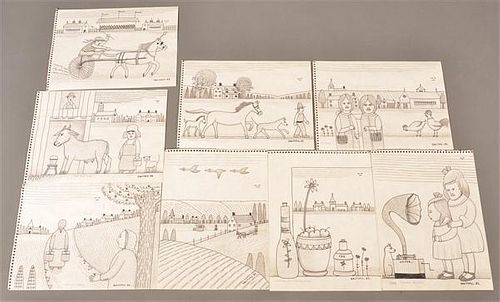 SEVEN VARIOUS JACK SAVITSKY DRAWINGS Seven 39bc80