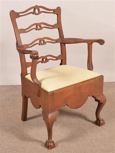 CHIPPENDALE WALNUT RIBBON BACK 39bce7