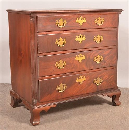 CHIPPENDALE MIXED HARDWOOD CHEST