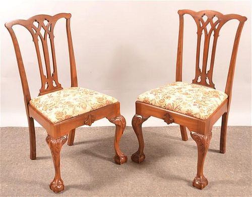 PAIR OF CHIPPENDALE STYLE MAHOGANY 39bd1c