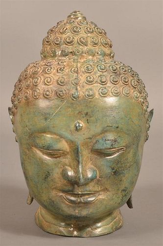 SHEET BRONZE INDIAN DEITY HEAD 39bd38