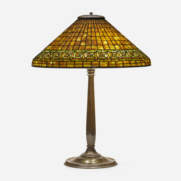 Tiffany Studios. Greek Key table lamp.