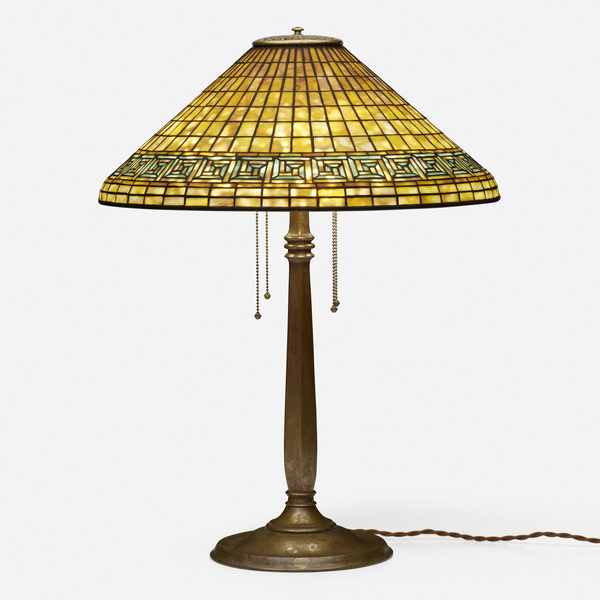 Tiffany Studios. Greek Key table lamp.