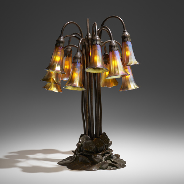 Tiffany Studios. Twelve-light Lily table