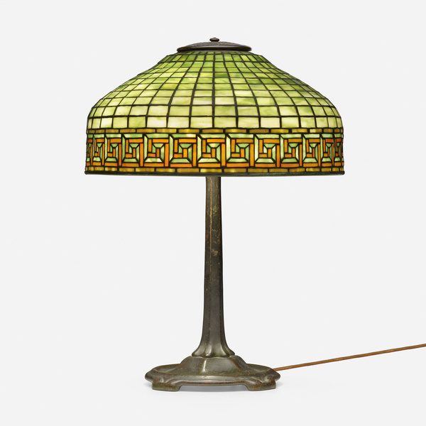 Tiffany Studios. Greek Key table lamp.