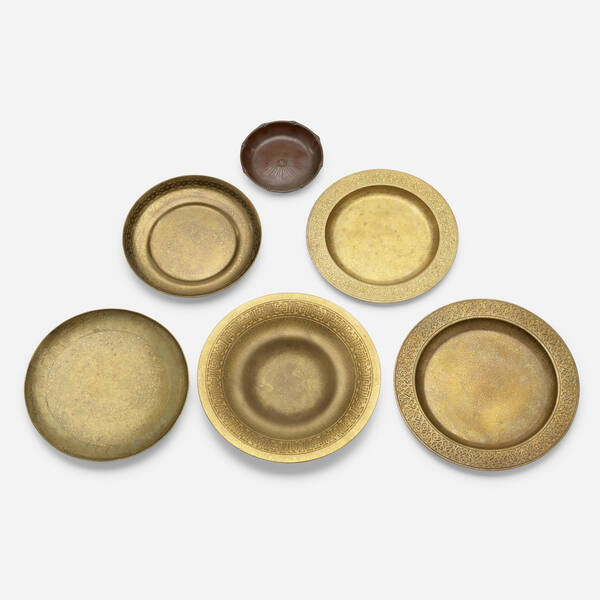 Tiffany Studios. Collection of six dishes.