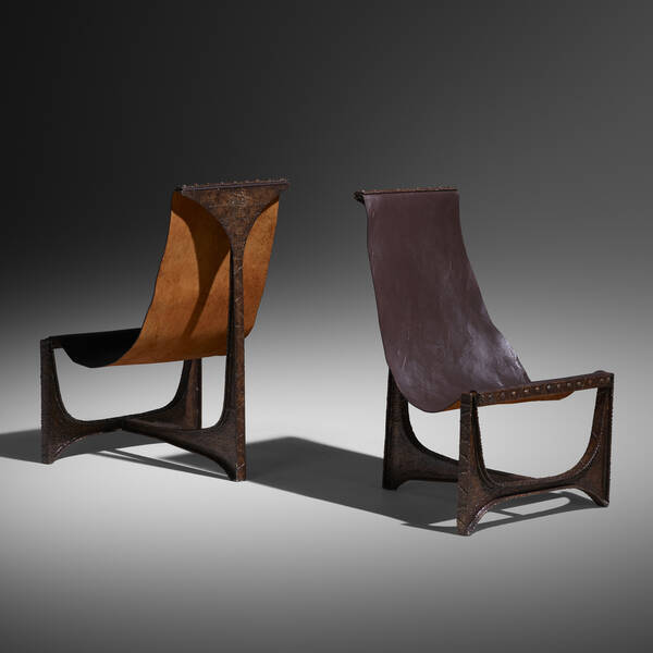 Paul Evans. Sling chairs, pair.