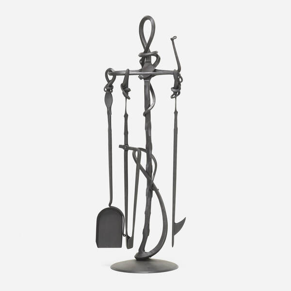 Albert Paley. Forged fireplace tools.
