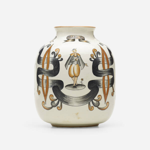 Gio Ponti. Vase. c. 1925, glazed